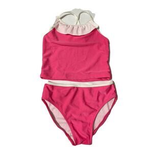 Scout + RO Girl Tankini Ruffle Two Piece Swimsuit Pink Size 7